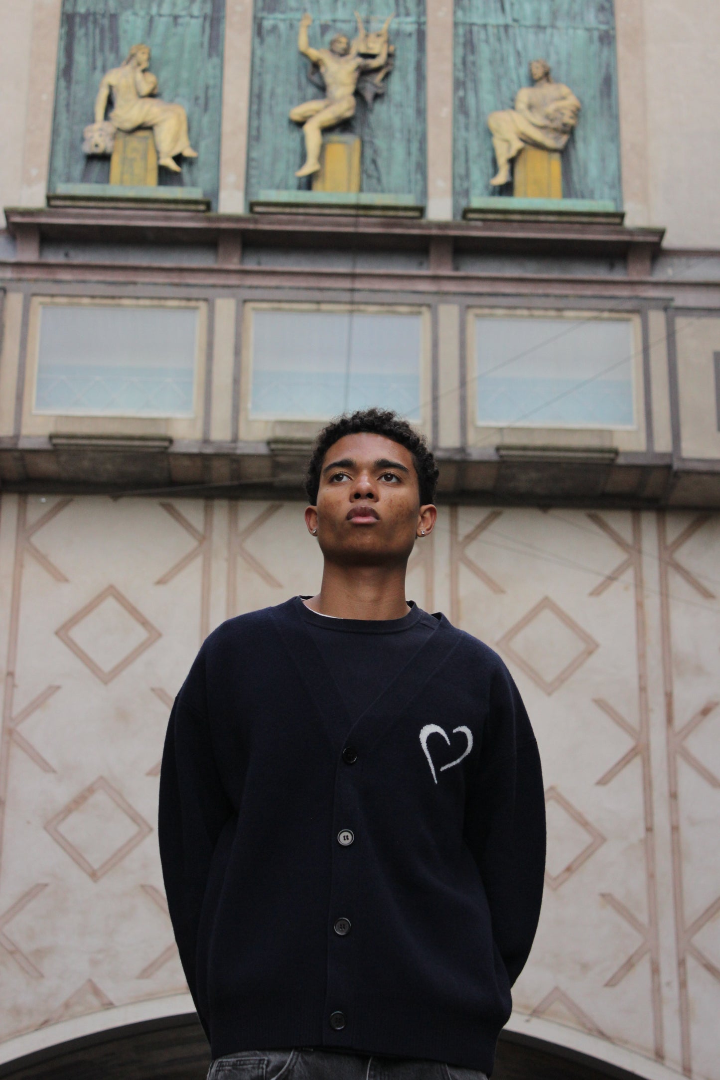 Merinould Cardigan Mørkeblå