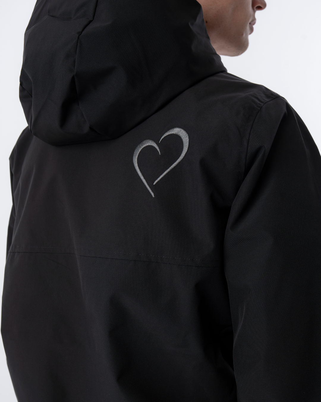 Windjacket with Grey Heart - Black