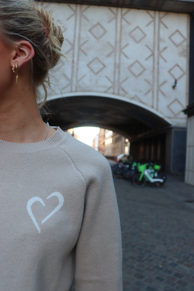 Soft Knit Striktrøje til Kvinder - Beige