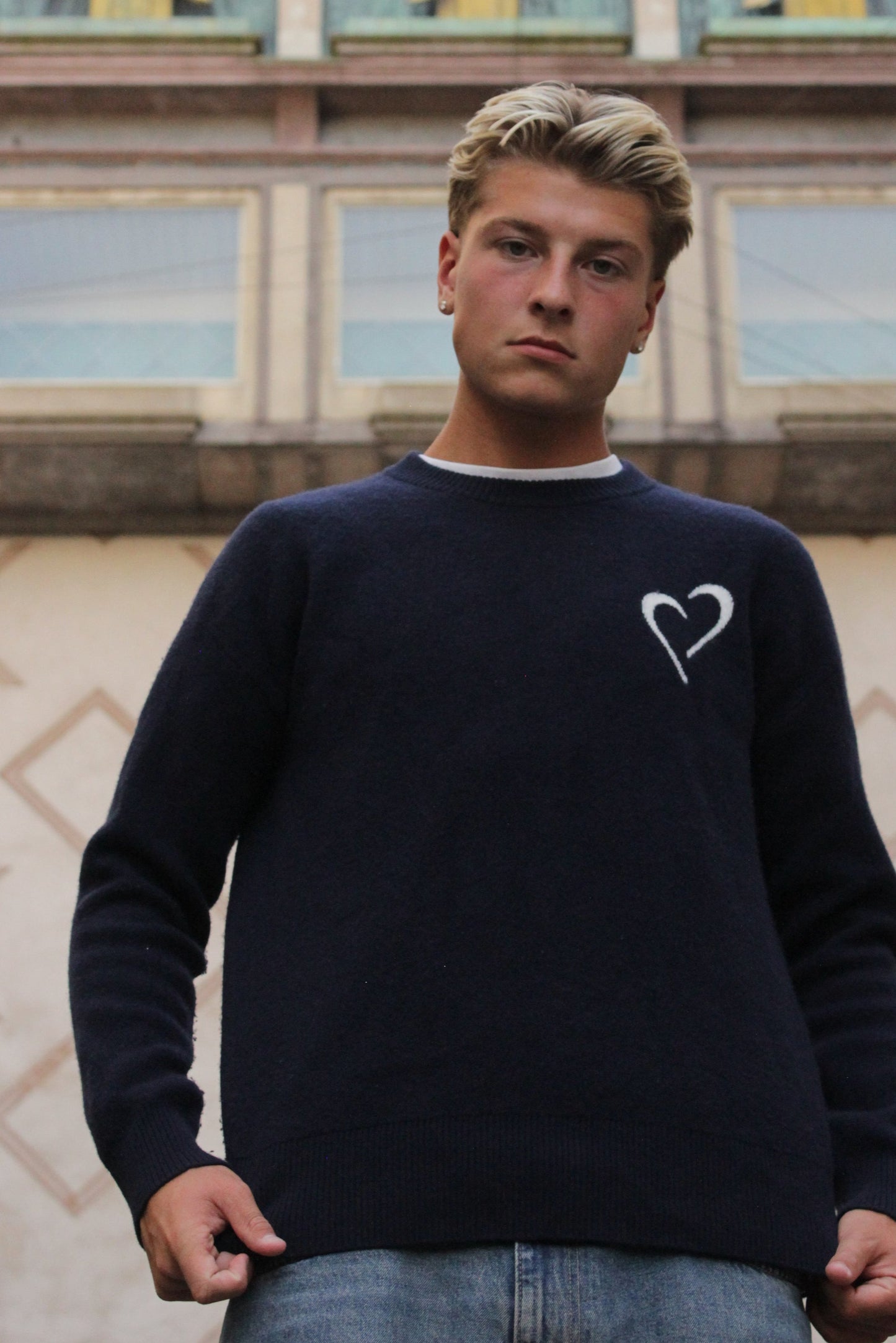 Merino Wool Sweater - Dark Blue