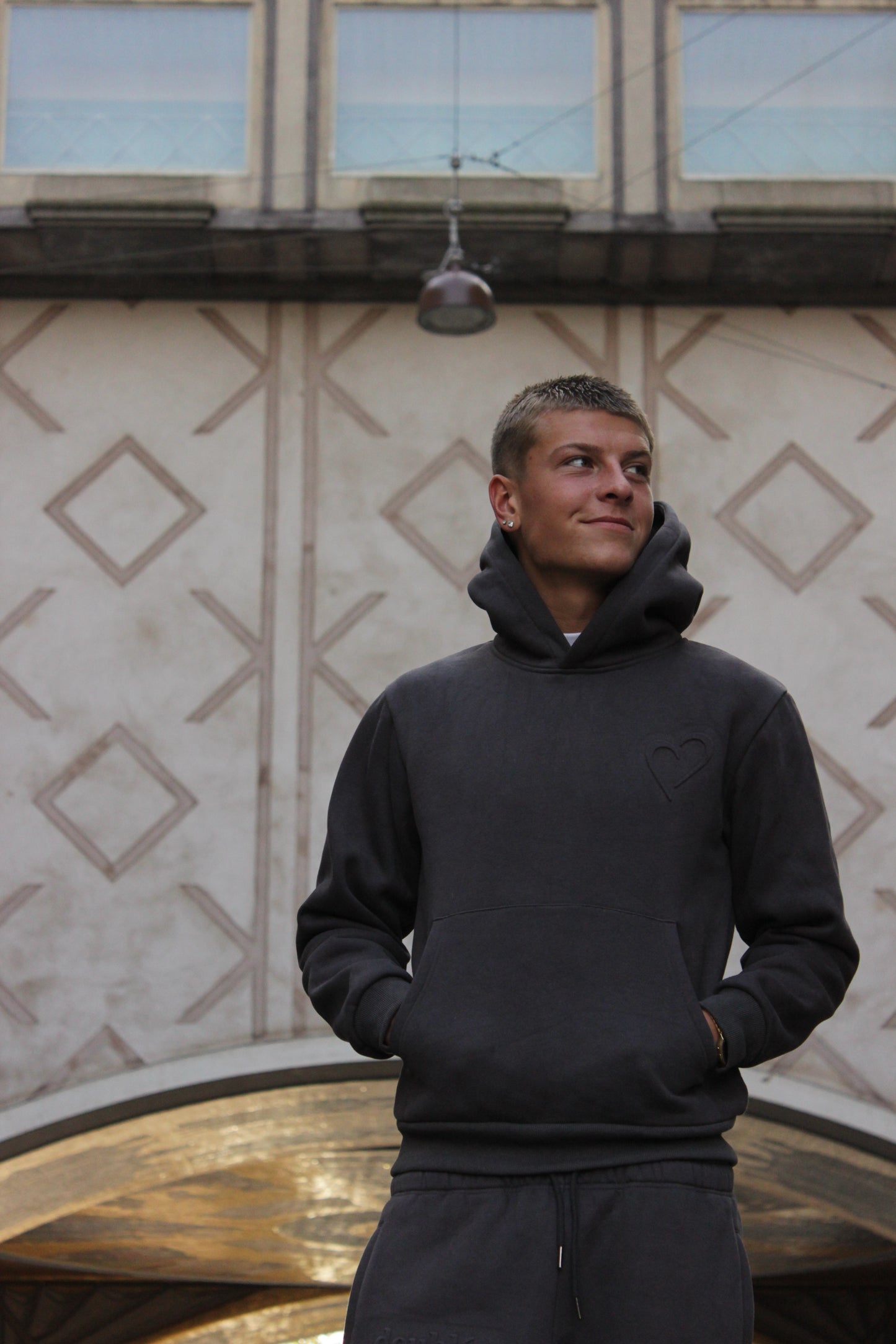 Embossed Hoodie - Grey