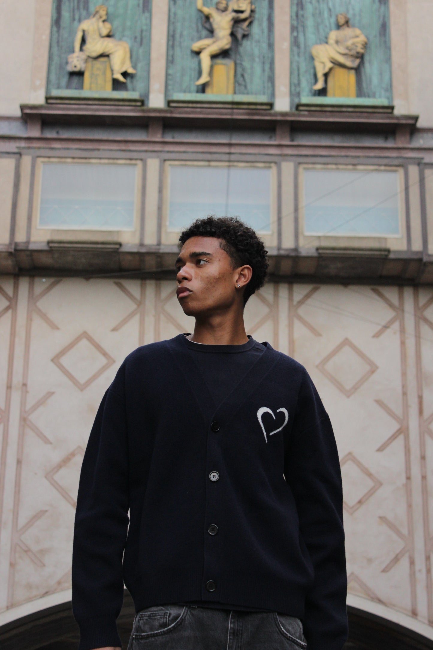 Merinould Cardigan Mørkeblå