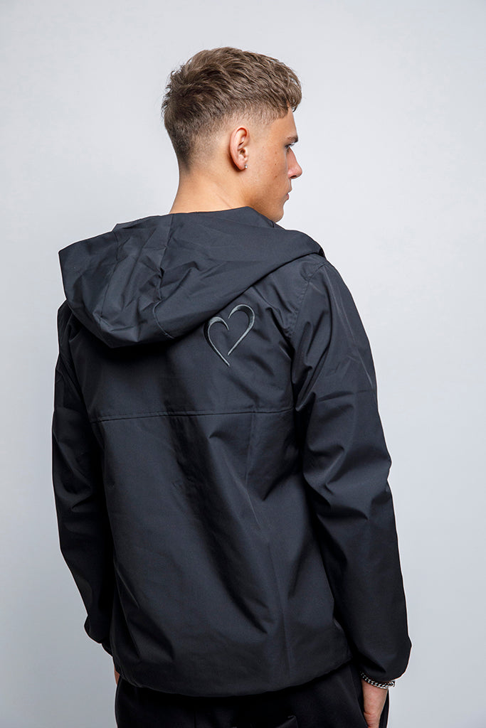 Windjacket with Grey Heart - Black