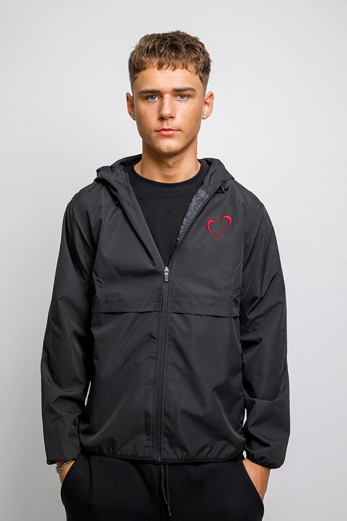 Windjacket with Red Logo - Black
