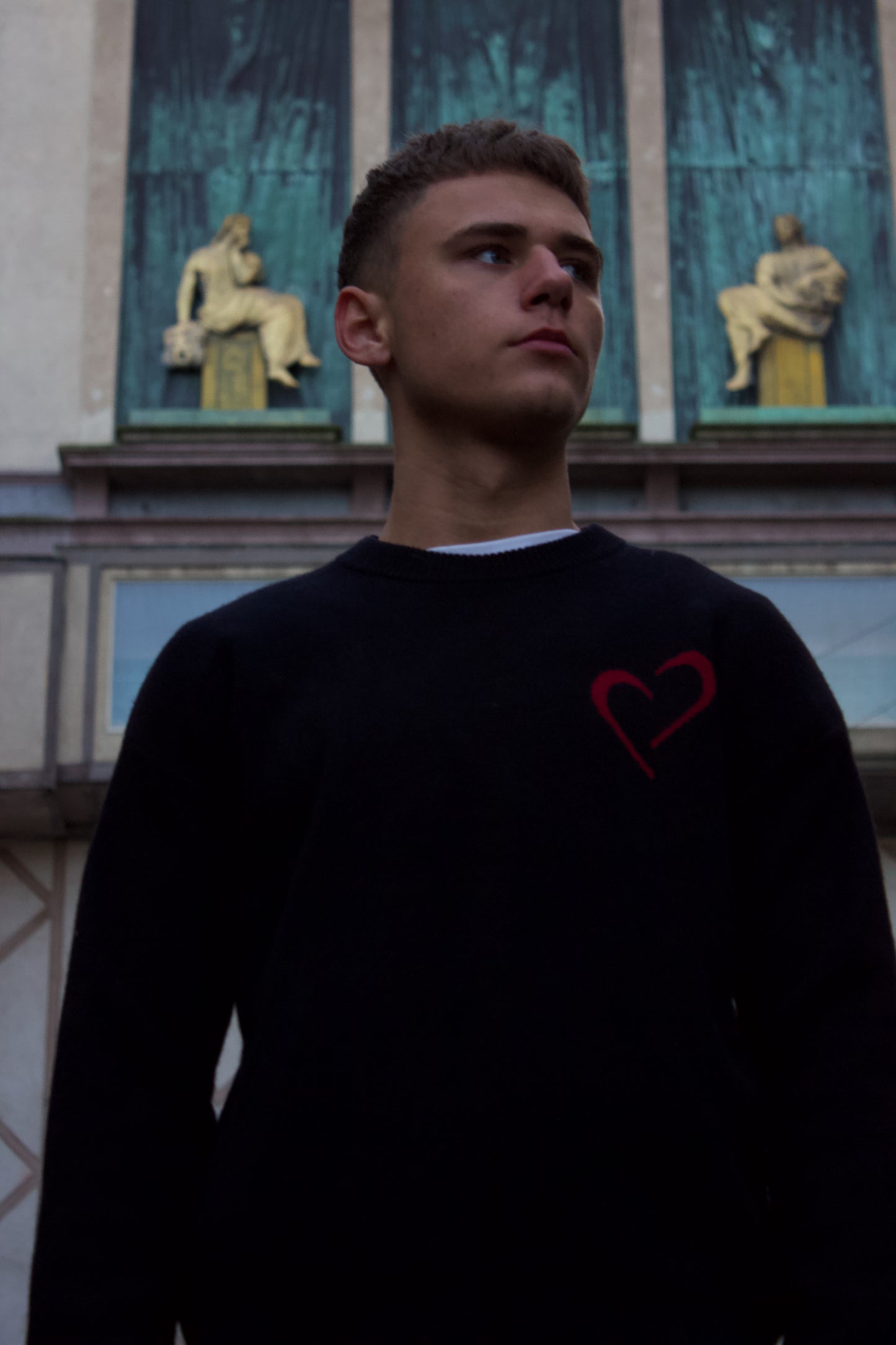 Merinould Striktrøje Sort