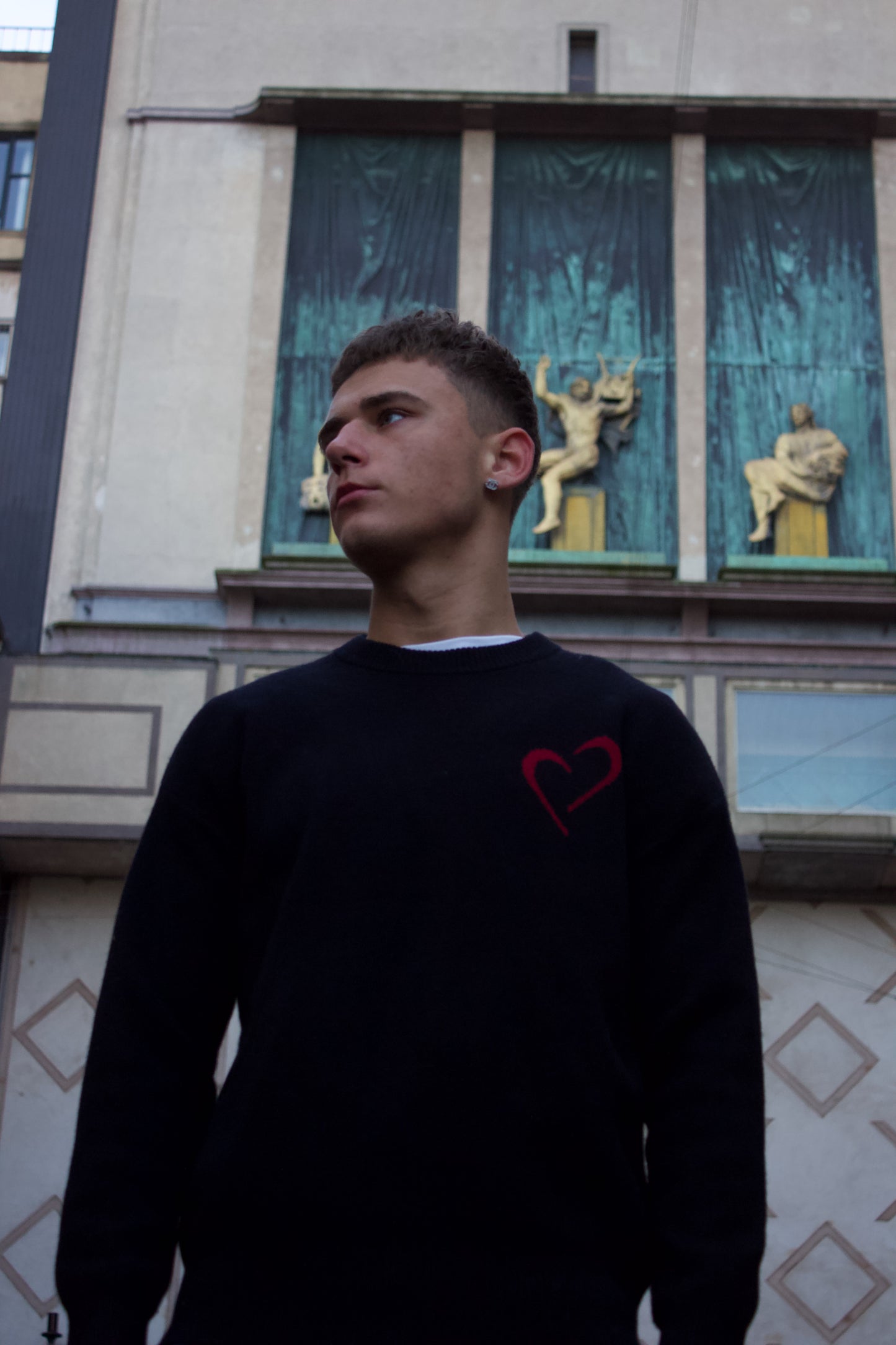 Merinould Striktrøje Sort