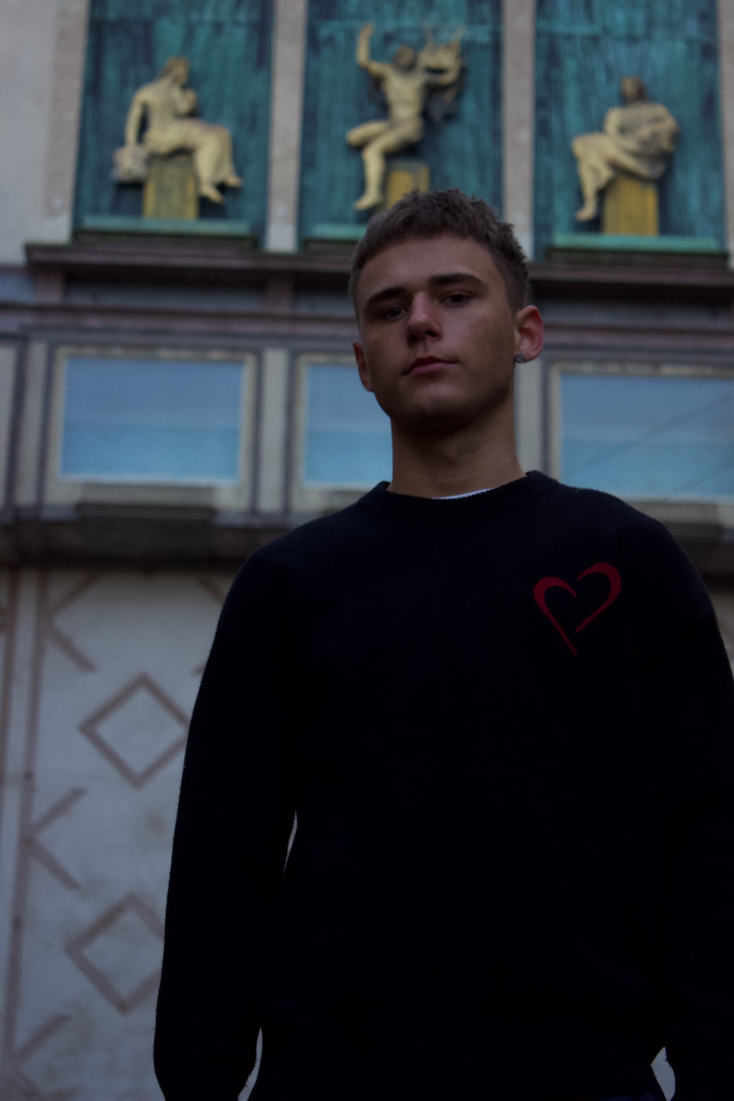 Merinould Striktrøje Sort