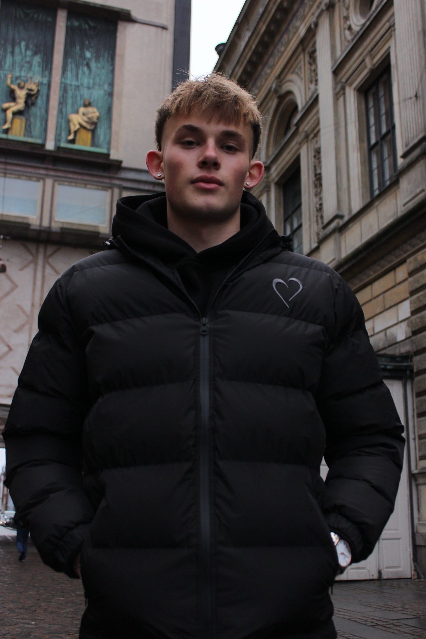 Winterjacket with Heart - Black