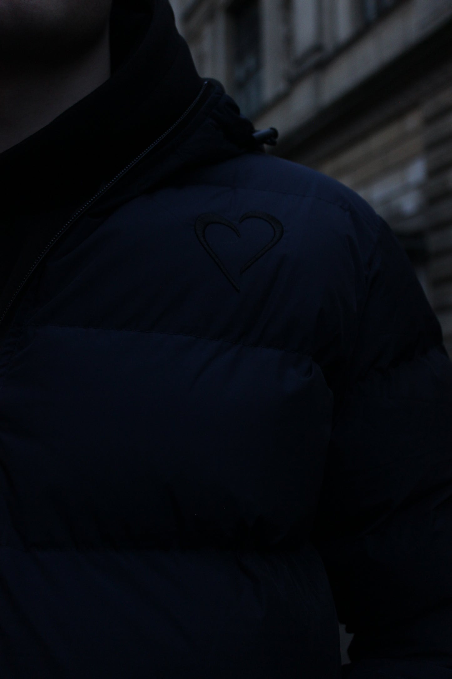 Winterjacket with Heart - Dark Blue
