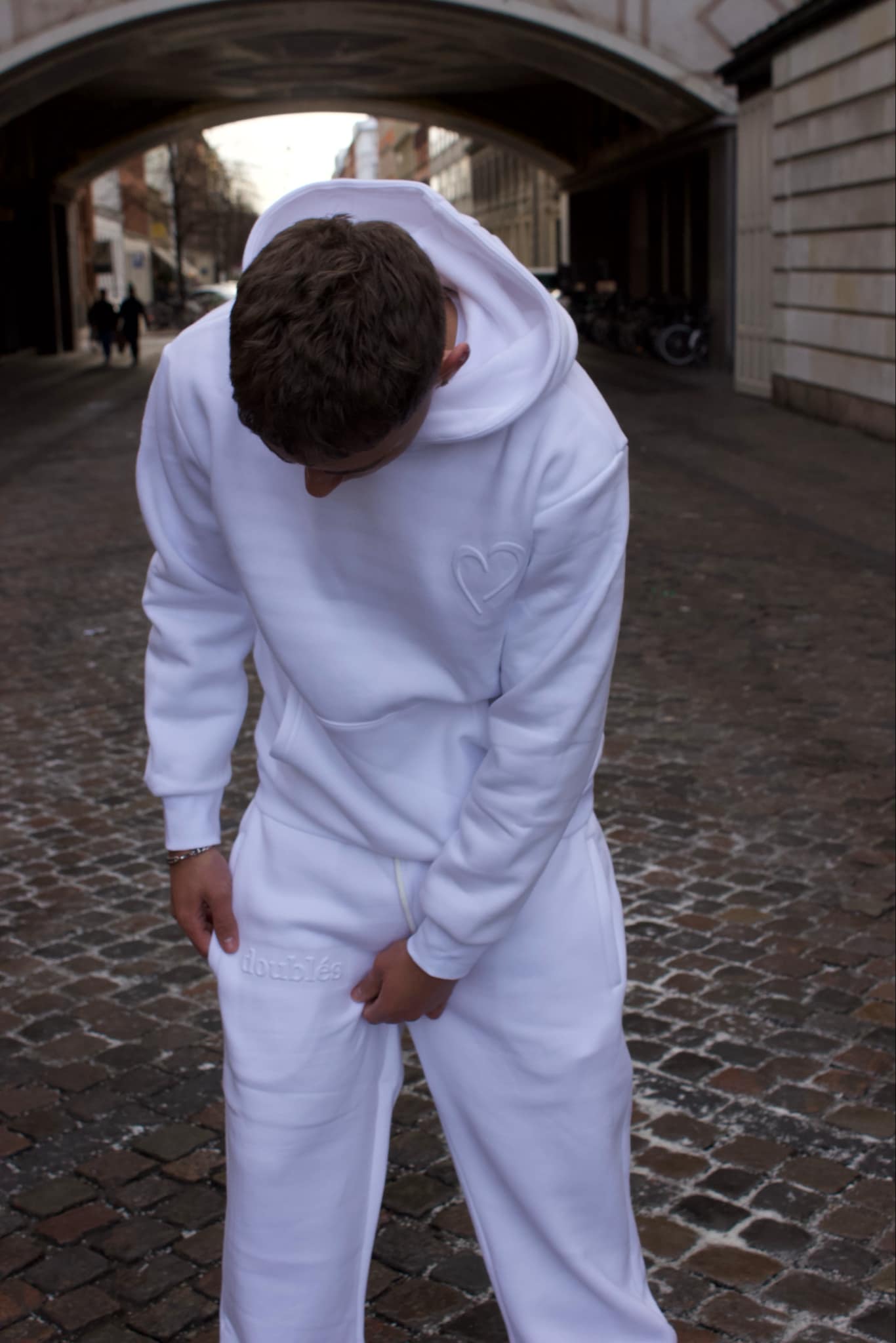 Embossed Joggingbukser Hvid