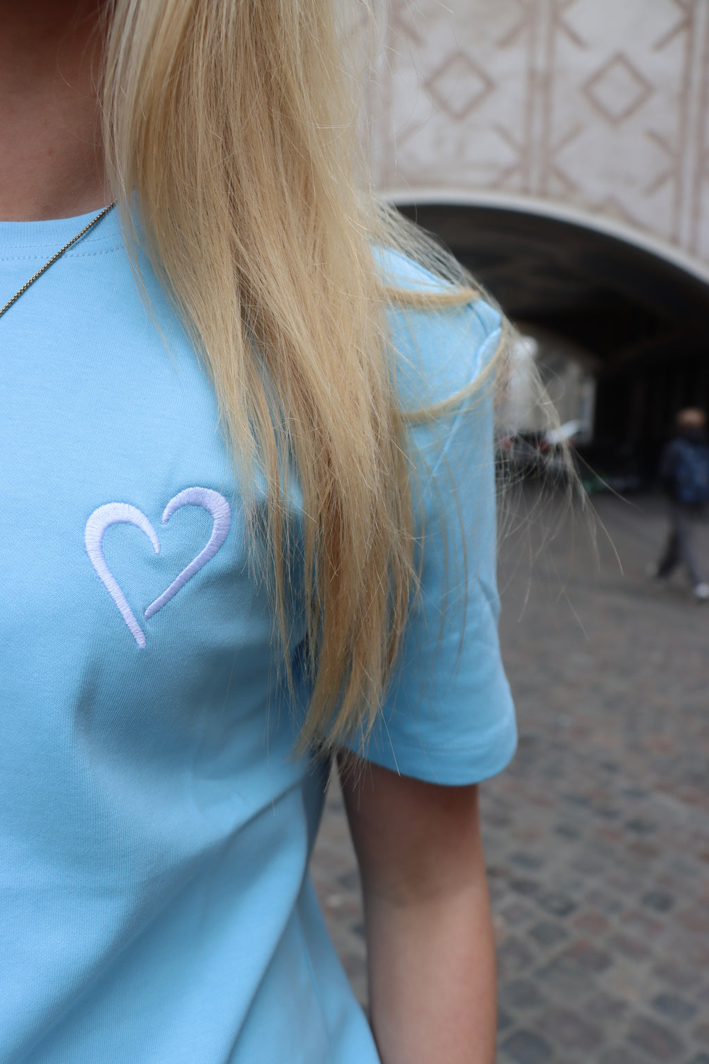 Heavyweight T Shirt til Kvinder - Lyseblå