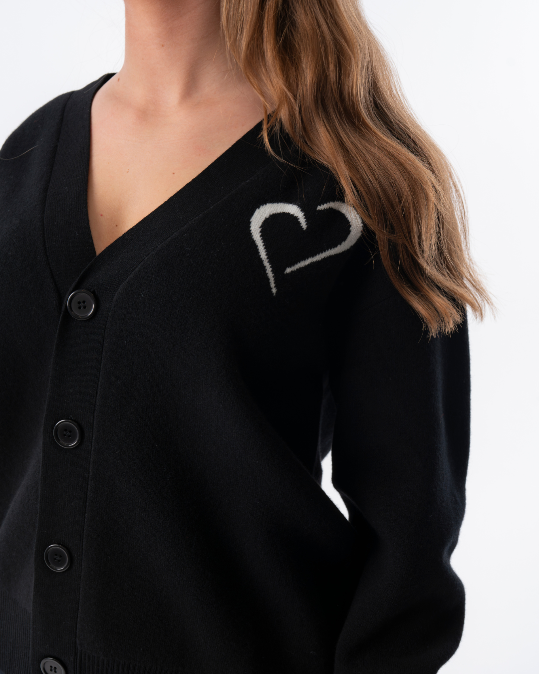 Merino Wool Cardigan Unisex  - Black