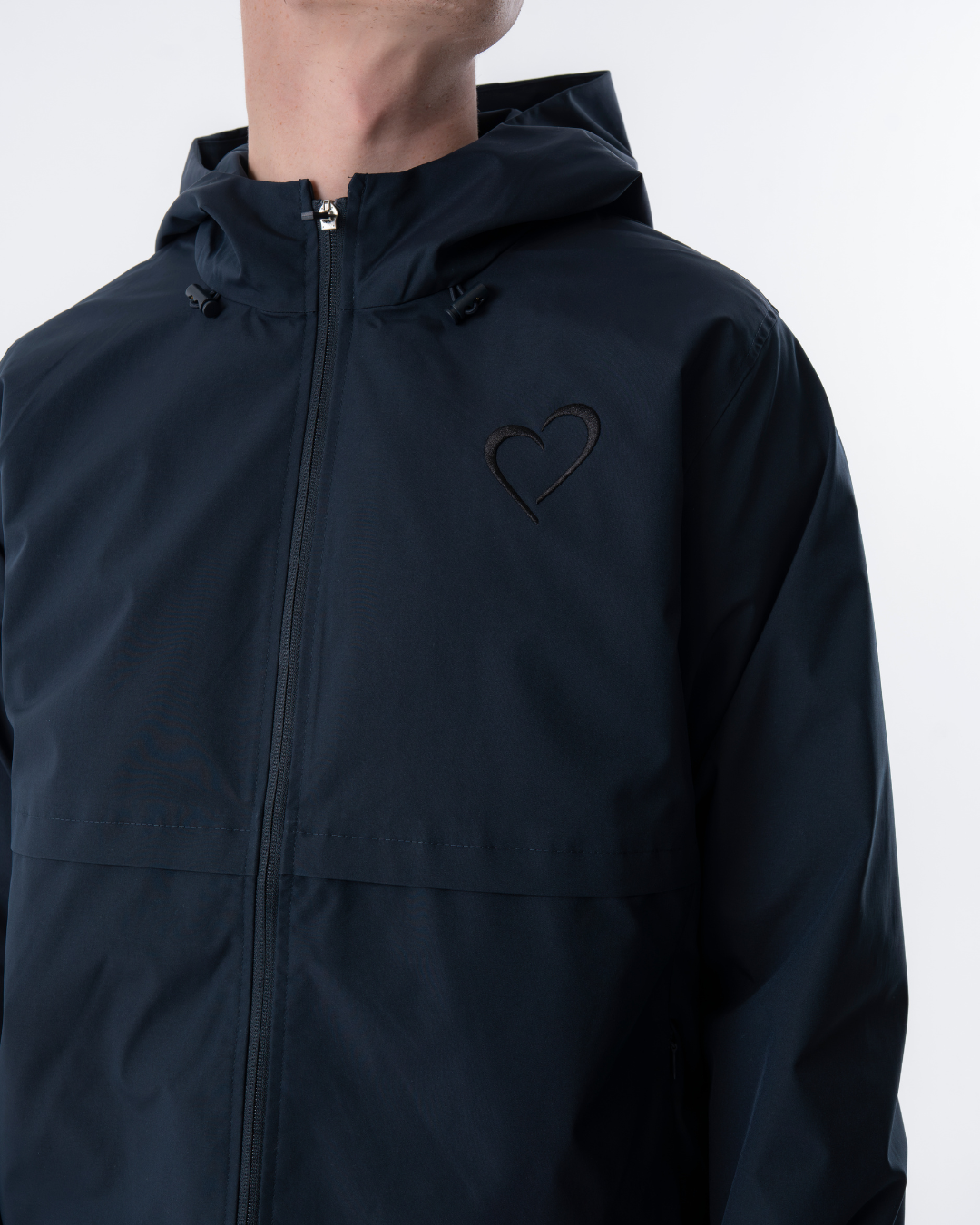 Windjacket med Hjerte Sort