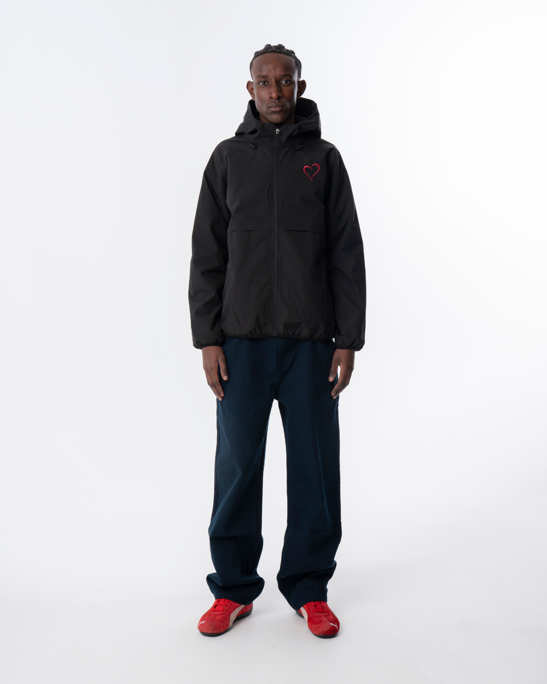 Windjacket with Red Logo - Black