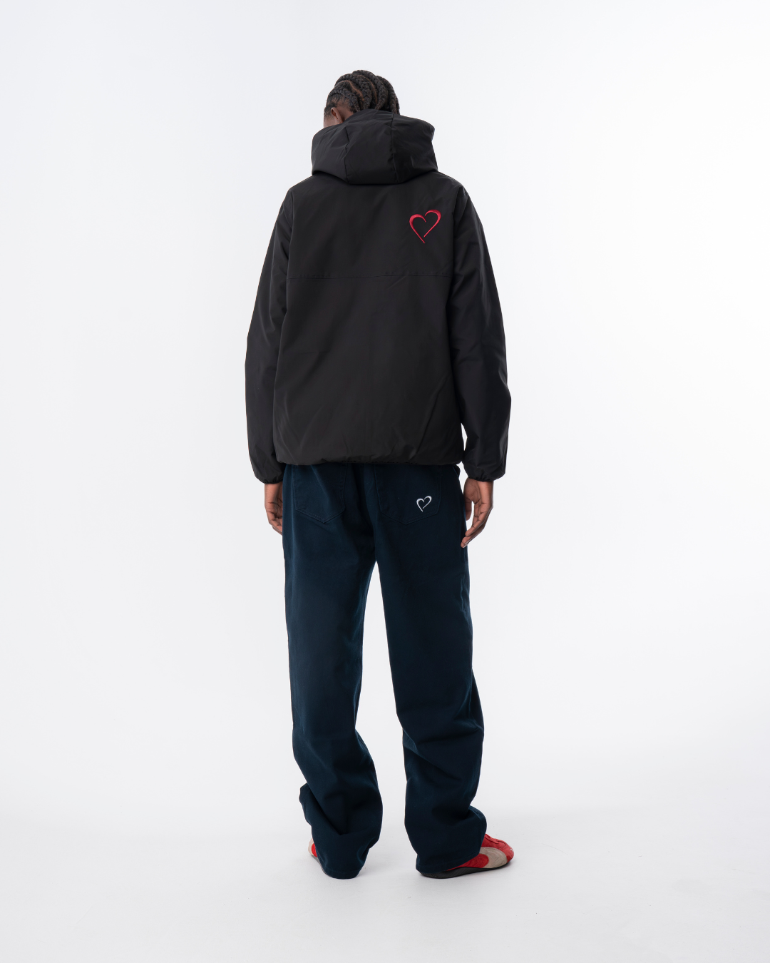 Windjacket med Rødt Logo Sort