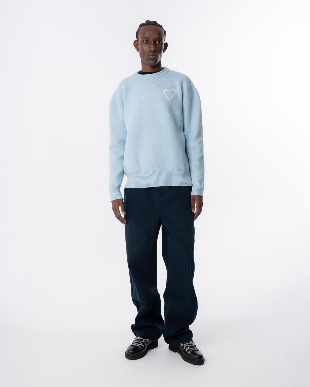 Soft Knit Striktrøje Lyseblå