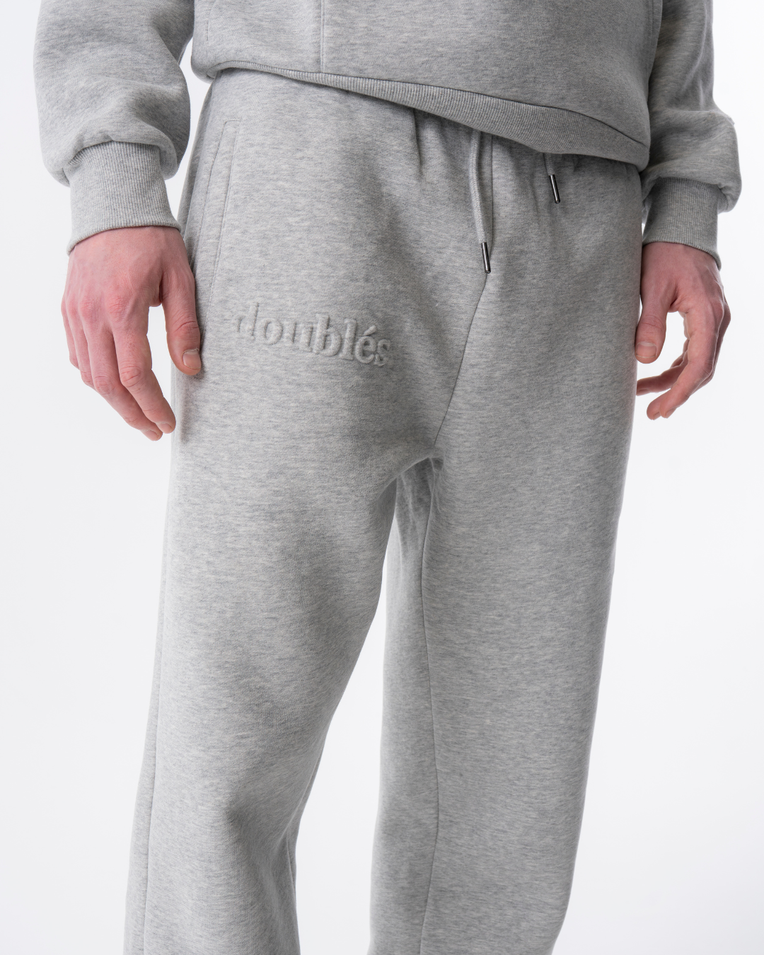 Embossed Joggingbukser Lysegrå