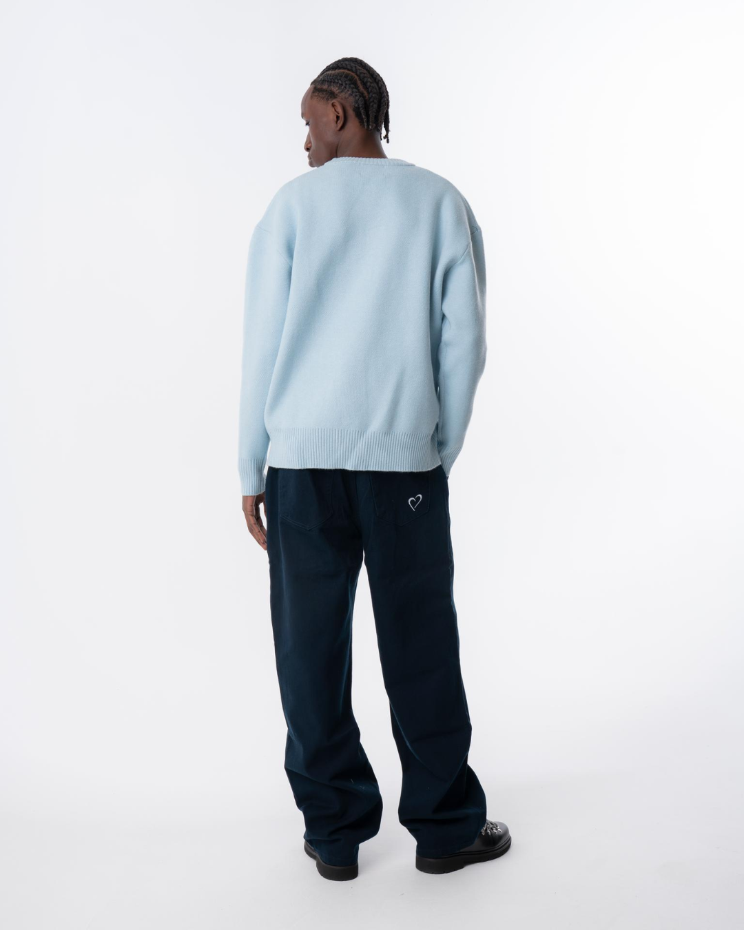 Dark Blue Loro Jeans White Heart Logo