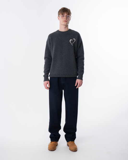 Merino Wool Sweater - Dark Grey