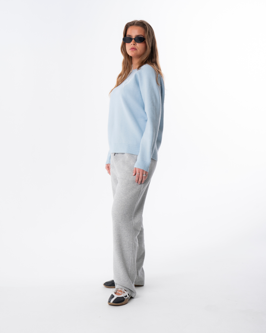 Womens Soft Knit Sweater - Light Blue