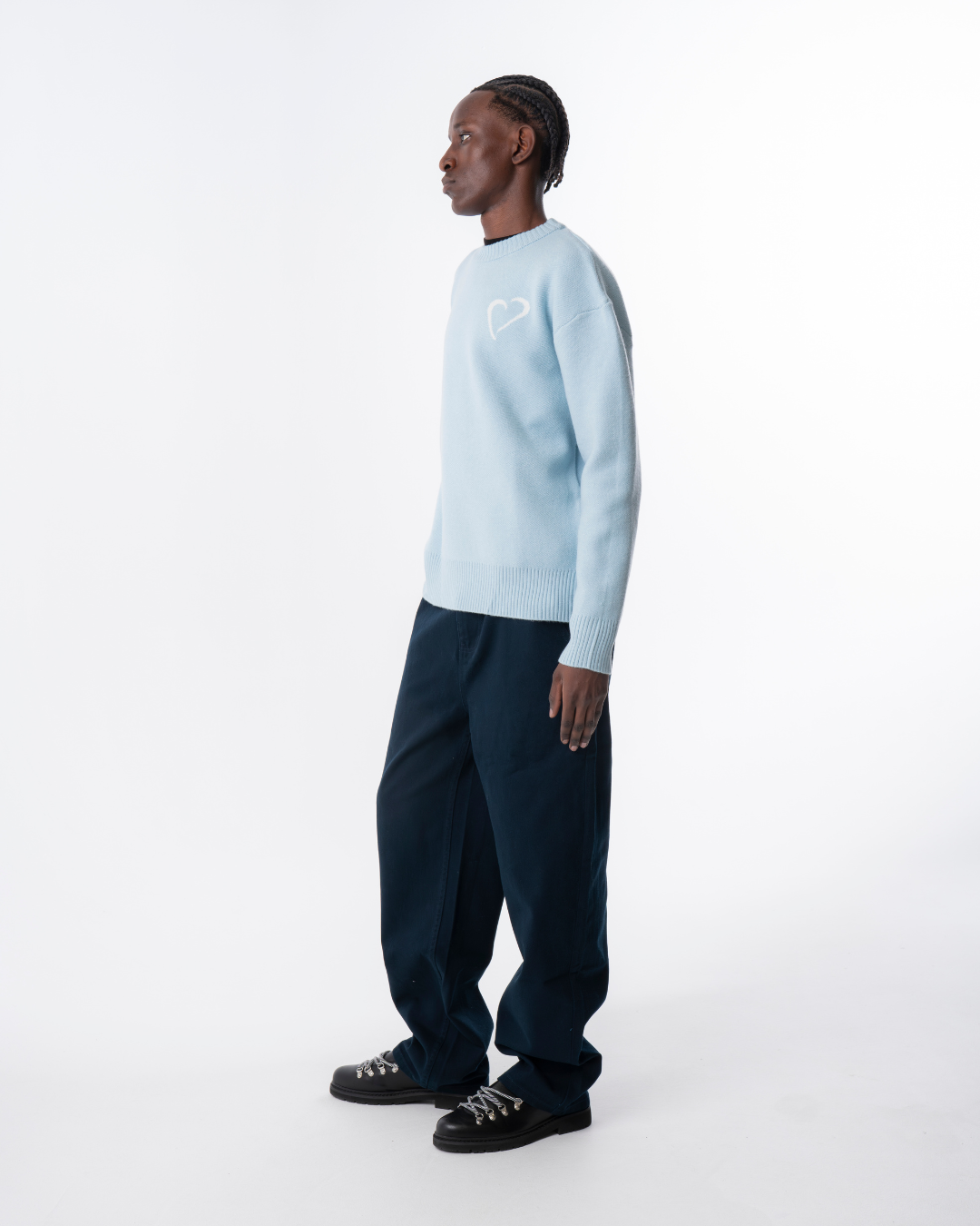 Soft Knit Striktrøje Lyseblå