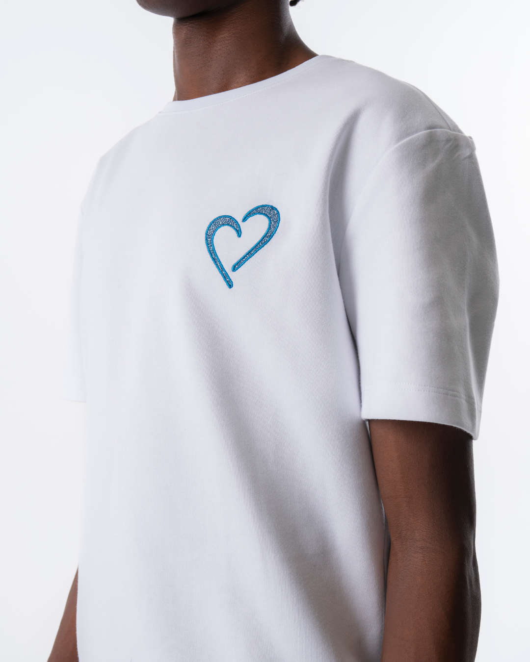 Regular T Shirt with Heart - White