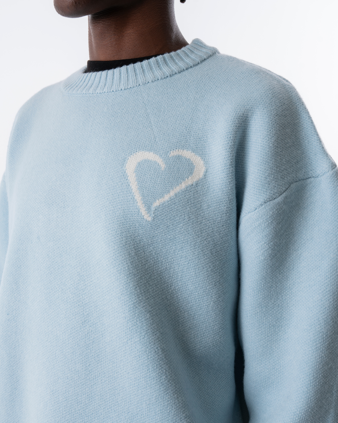 Soft Knit Striktrøje Lyseblå