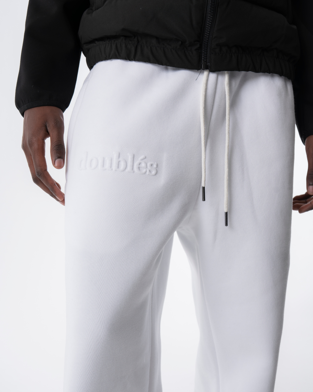 Embossed Jogging Pants - White