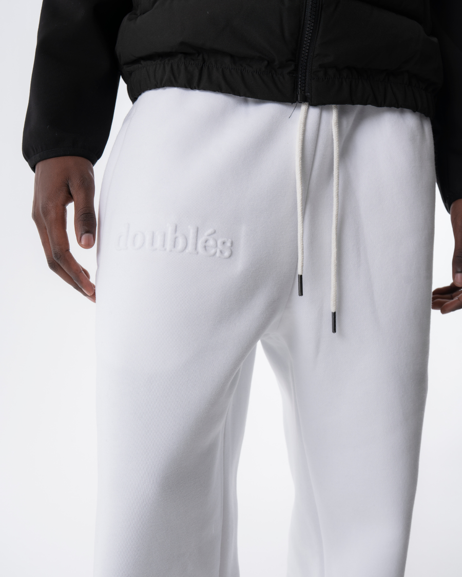 Embossed Jogging Pants - White