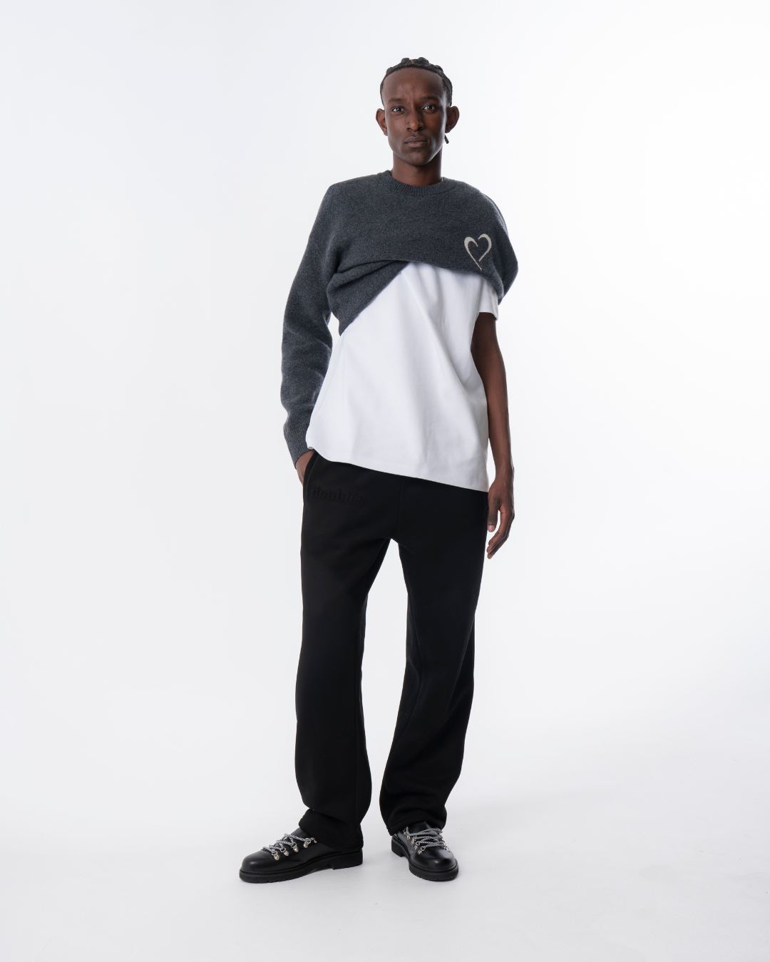 Embossed Joggingbukser Sort