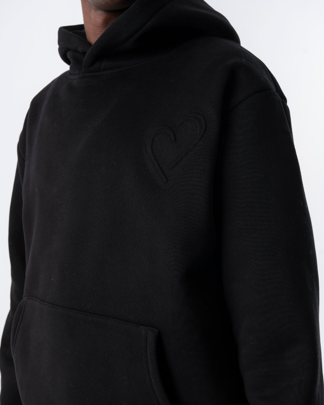 Embossed Hoodie Sort