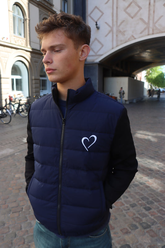 Spring Jacket White Heart - Dark Blue