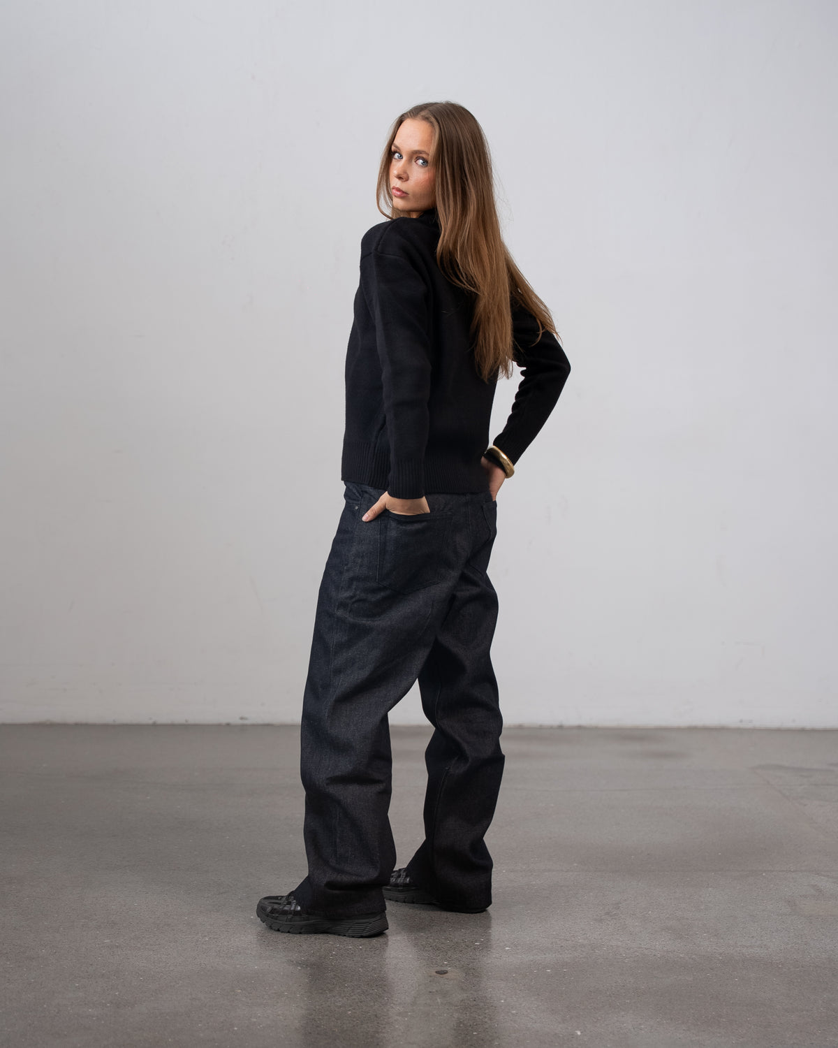 Raw selvedge denim, dark indigo