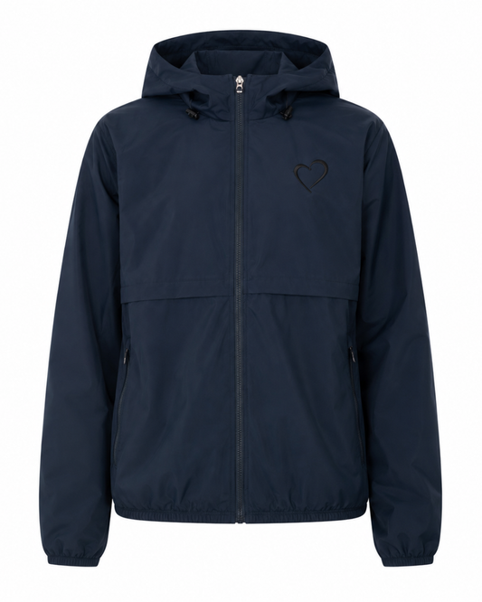 Windjacket med Hjerte Sort