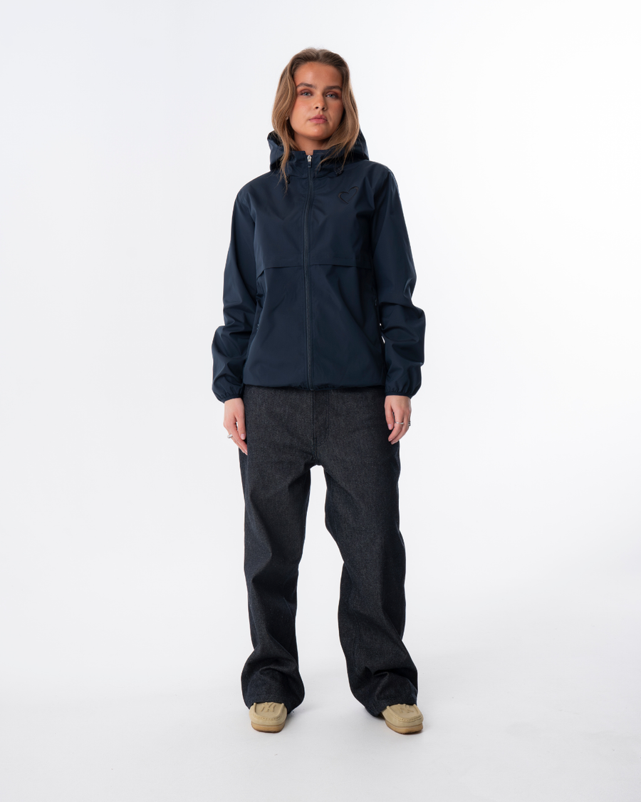Windjacket med Hjerte Sort