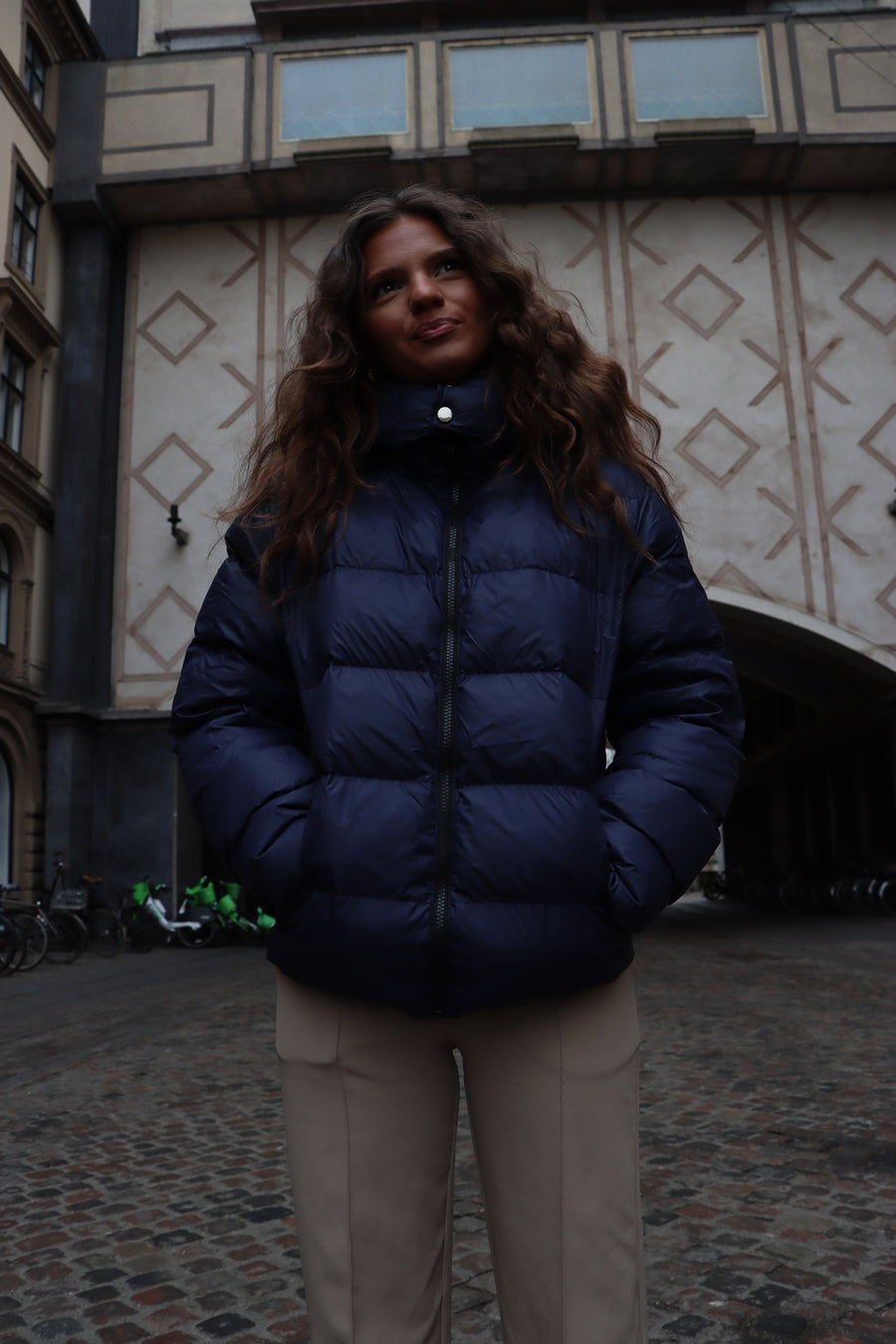 Glossy Fall Jacket with Special Hood - Red Heart