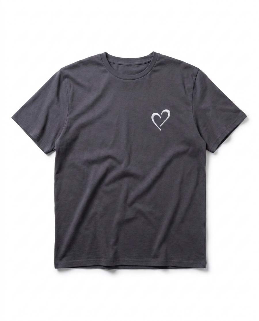 Signature T-Shirt with white heart - Grey
