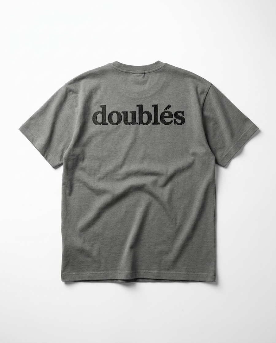Heavyweight T-Shirt with Black Logo - Dark Grey