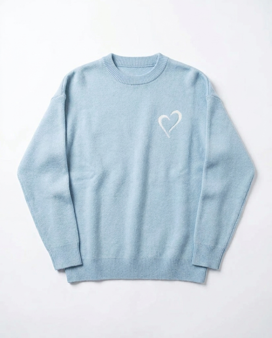 Soft Knit Striktrøje Lyseblå