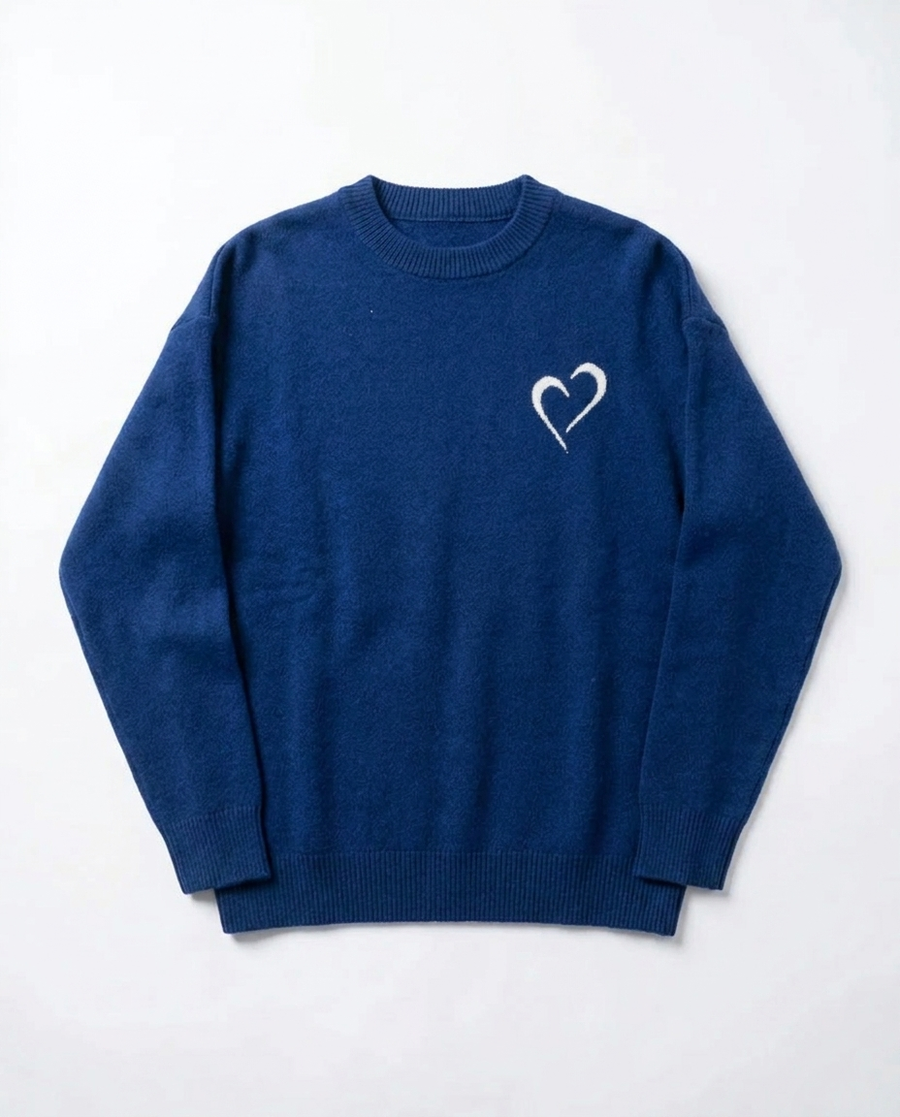 Soft Knit Striktrøje - Mørkeblå