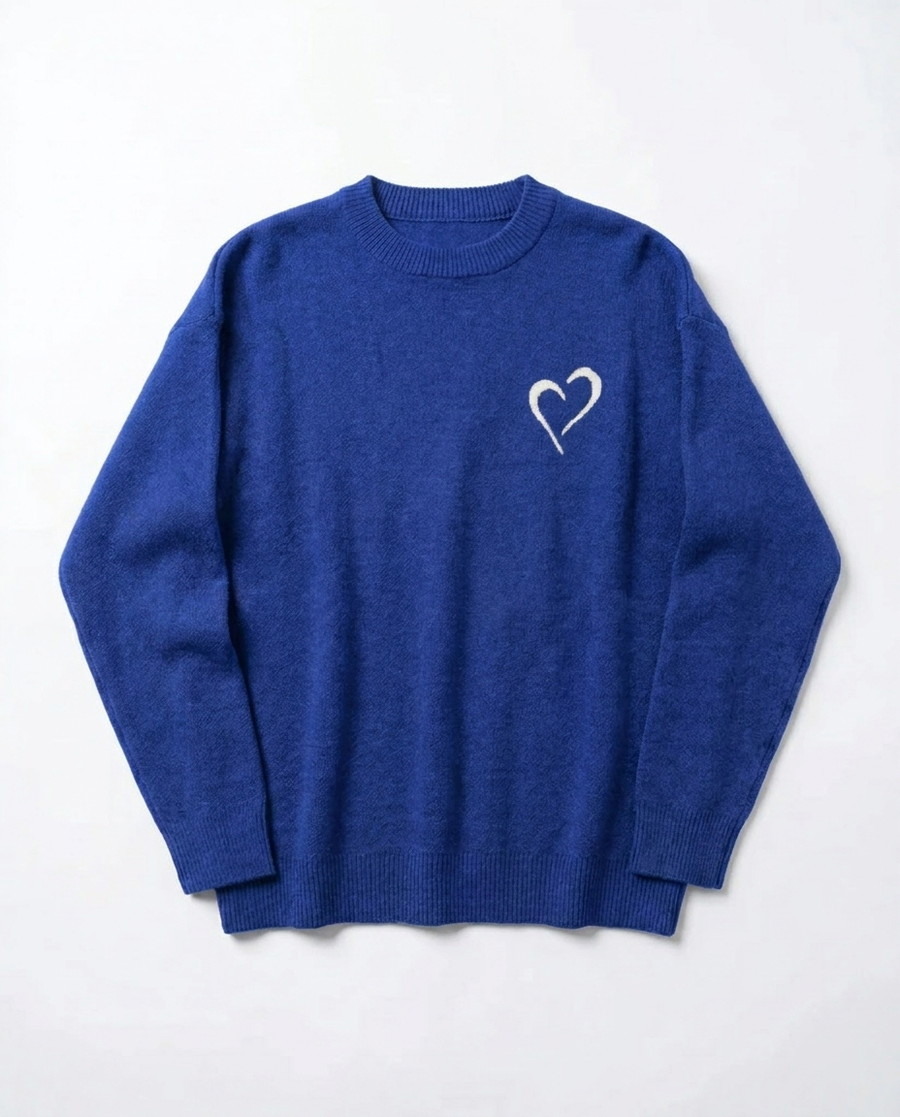 Womens Soft Knit Sweater - Dark Blue