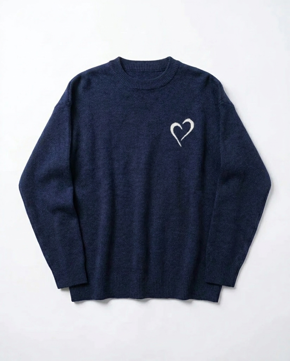 Merino Wool Sweater - Dark Blue