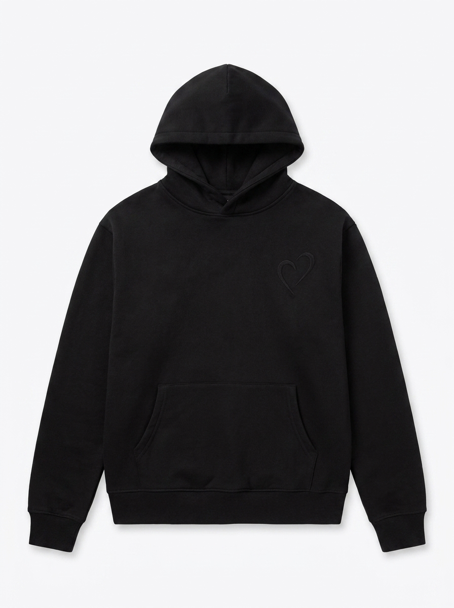 Embossed Hoodie - UNISEX - Black