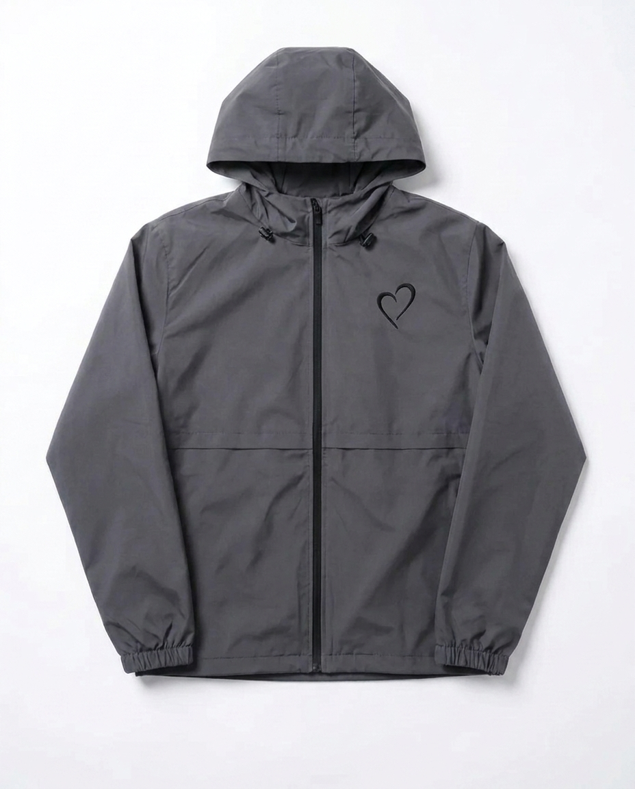 Windjacket with Heart - Grey