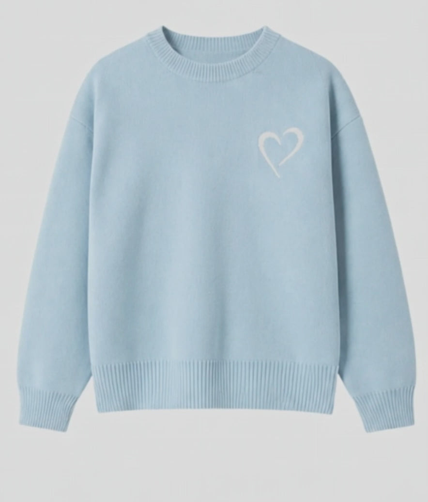 Soft Knit Sweater - Light Blue