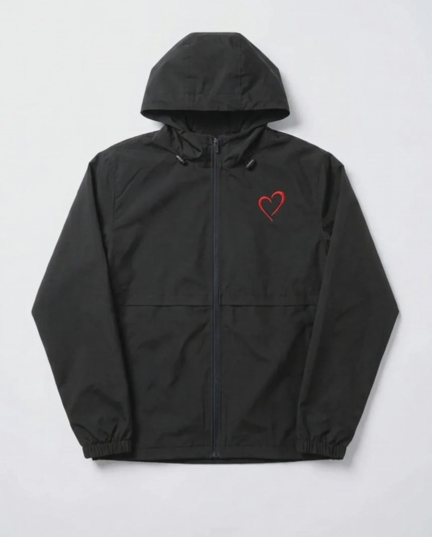 Windjacket with Red Logo - Black