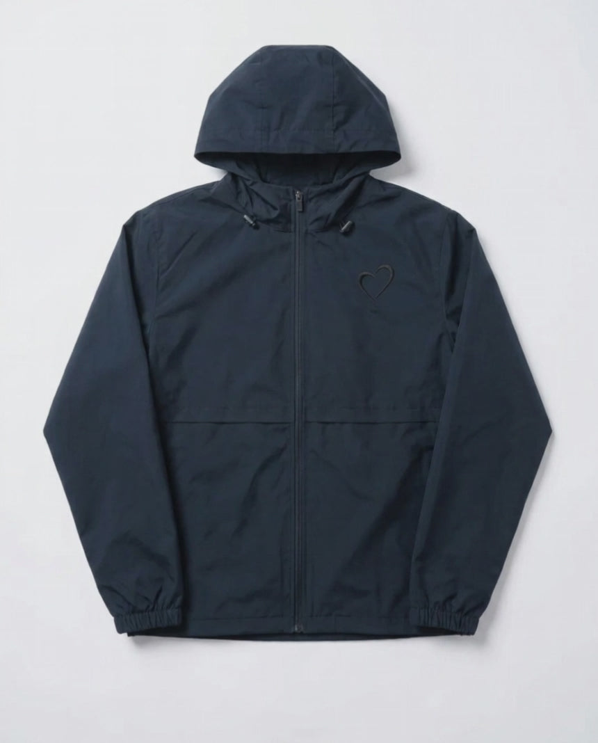 Windjacket with Black Heart - Dark Blue